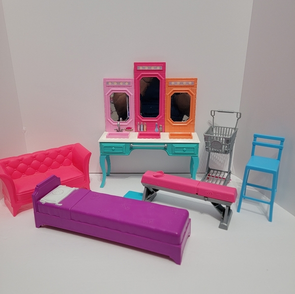 Barbie Toys Barbie Furniture Lot Mattel Sink Bed Chair Cart